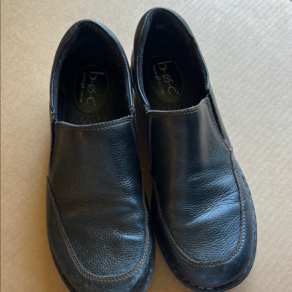b.o.c. Black Leather Slip-On Loafers